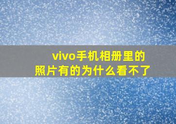 vivo手机相册里的照片有的为什么看不了