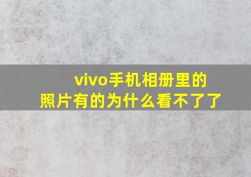 vivo手机相册里的照片有的为什么看不了了