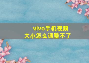 vivo手机视频大小怎么调整不了