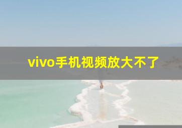 vivo手机视频放大不了