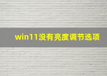 win11没有亮度调节选项