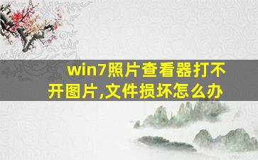 win7照片查看器打不开图片,文件损坏怎么办