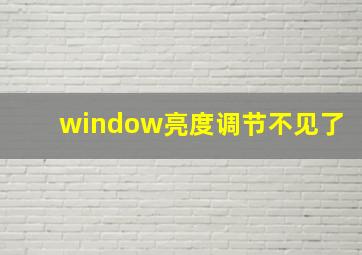 window亮度调节不见了