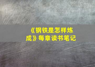 《钢铁是怎样炼成》每章读书笔记