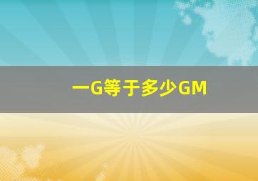 一G等于多少GM