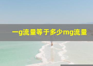 一g流量等于多少mg流量