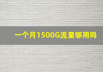 一个月1500G流量够用吗