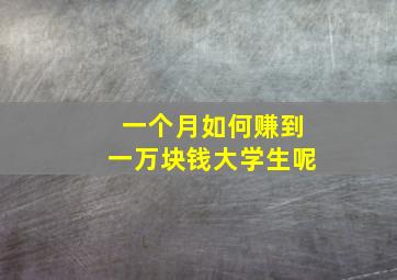 一个月如何赚到一万块钱大学生呢