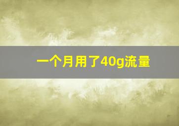 一个月用了40g流量