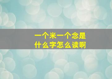 一个米一个念是什么字怎么读啊