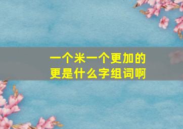 一个米一个更加的更是什么字组词啊