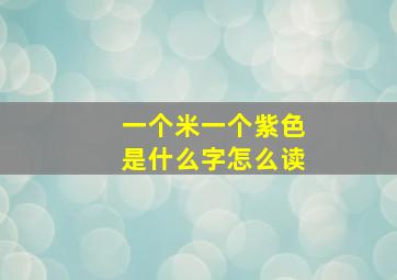 一个米一个紫色是什么字怎么读