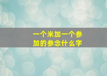 一个米加一个参加的参念什么字