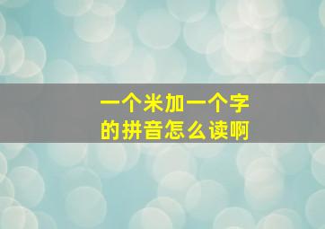 一个米加一个字的拼音怎么读啊