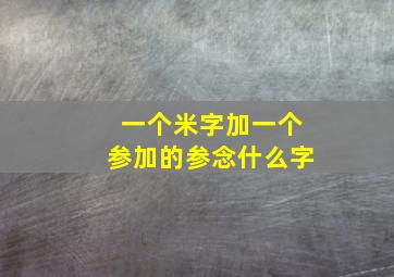 一个米字加一个参加的参念什么字