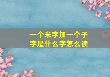 一个米字加一个子字是什么字怎么读