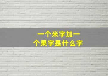 一个米字加一个果字是什么字