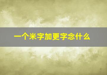 一个米字加更字念什么