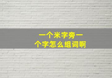 一个米字旁一个字怎么组词啊