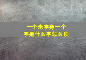 一个米字旁一个字是什么字怎么读