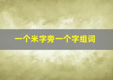 一个米字旁一个字组词