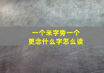 一个米字旁一个更念什么字怎么读