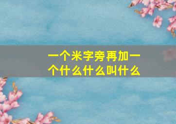 一个米字旁再加一个什么什么叫什么