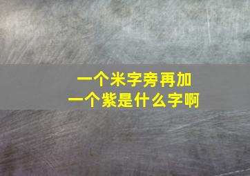 一个米字旁再加一个紫是什么字啊