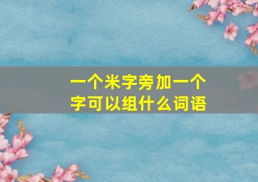 一个米字旁加一个字可以组什么词语