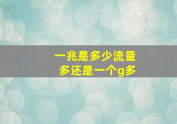 一兆是多少流量多还是一个g多