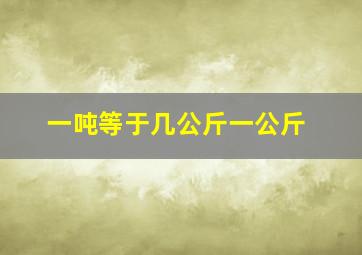 一吨等于几公斤一公斤