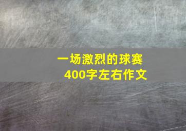 一场激烈的球赛400字左右作文