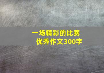 一场精彩的比赛优秀作文300字