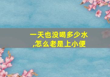 一天也没喝多少水,怎么老是上小便