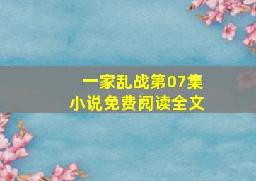 一家乱战第07集小说免费阅读全文