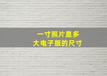 一寸照片是多大电子版的尺寸