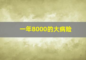 一年8000的大病险