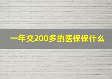 一年交200多的医保保什么