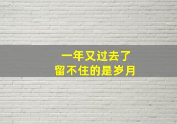 一年又过去了留不住的是岁月