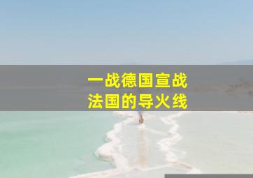 一战德国宣战法国的导火线