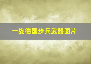 一战德国步兵武器图片