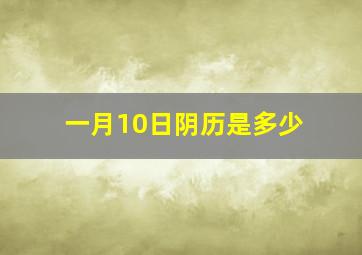 一月10日阴历是多少