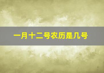 一月十二号农历是几号