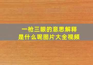 一枪三眼的意思解释是什么呢图片大全视频