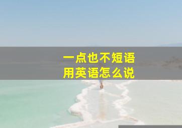 一点也不短语用英语怎么说