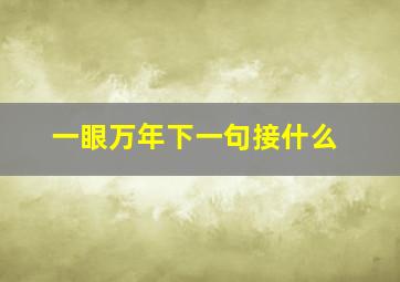 一眼万年下一句接什么