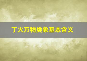 丁火万物类象基本含义