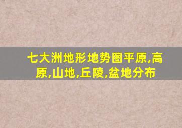 七大洲地形地势图平原,高原,山地,丘陵,盆地分布