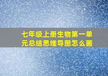 七年级上册生物第一单元总结思维导图怎么画