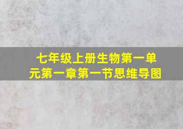 七年级上册生物第一单元第一章第一节思维导图